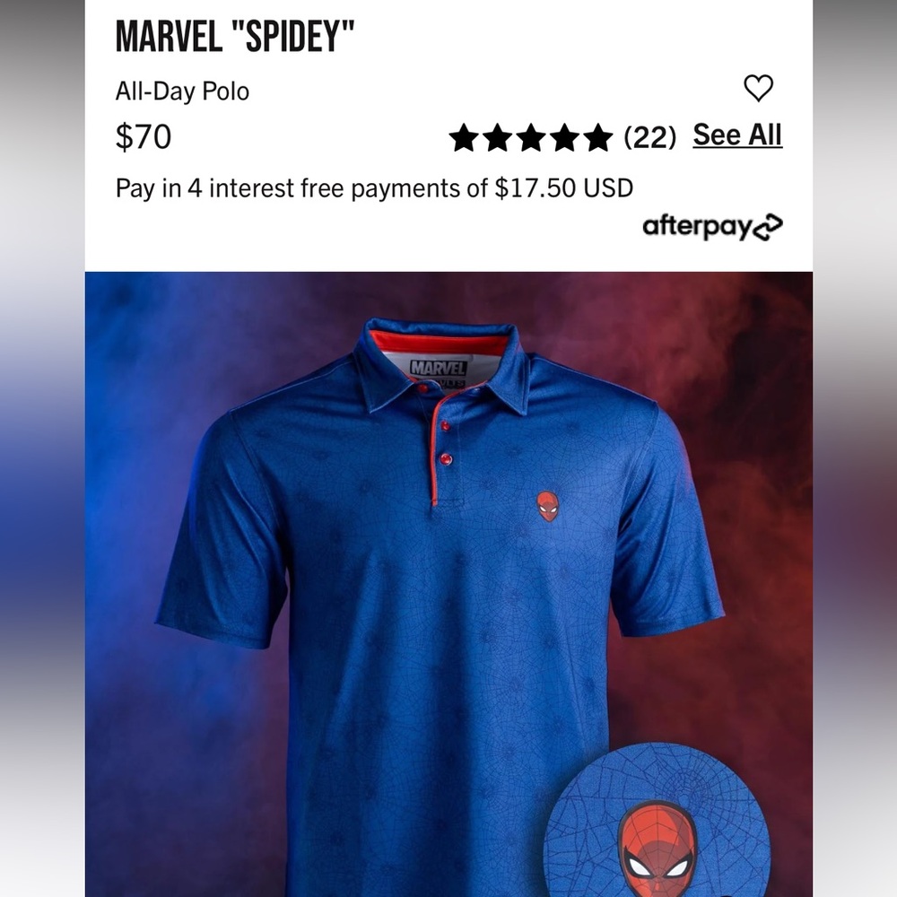 RSVLTS Marvel spidey all over polo XL